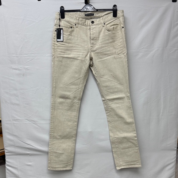 John Varvatos Cream Textured Pants. (JV043)